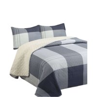 Feiya - Cubrecama Quilt Con Sherpa 2 Plaza 230 Cm X 250 Cm