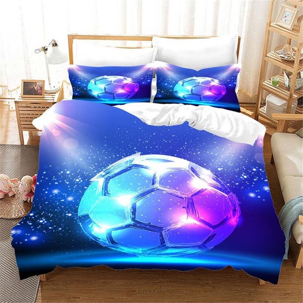 Football Sports Quilt Duvet Cover Set Pillowcase Home Textiles 3-Piece Bedding Set