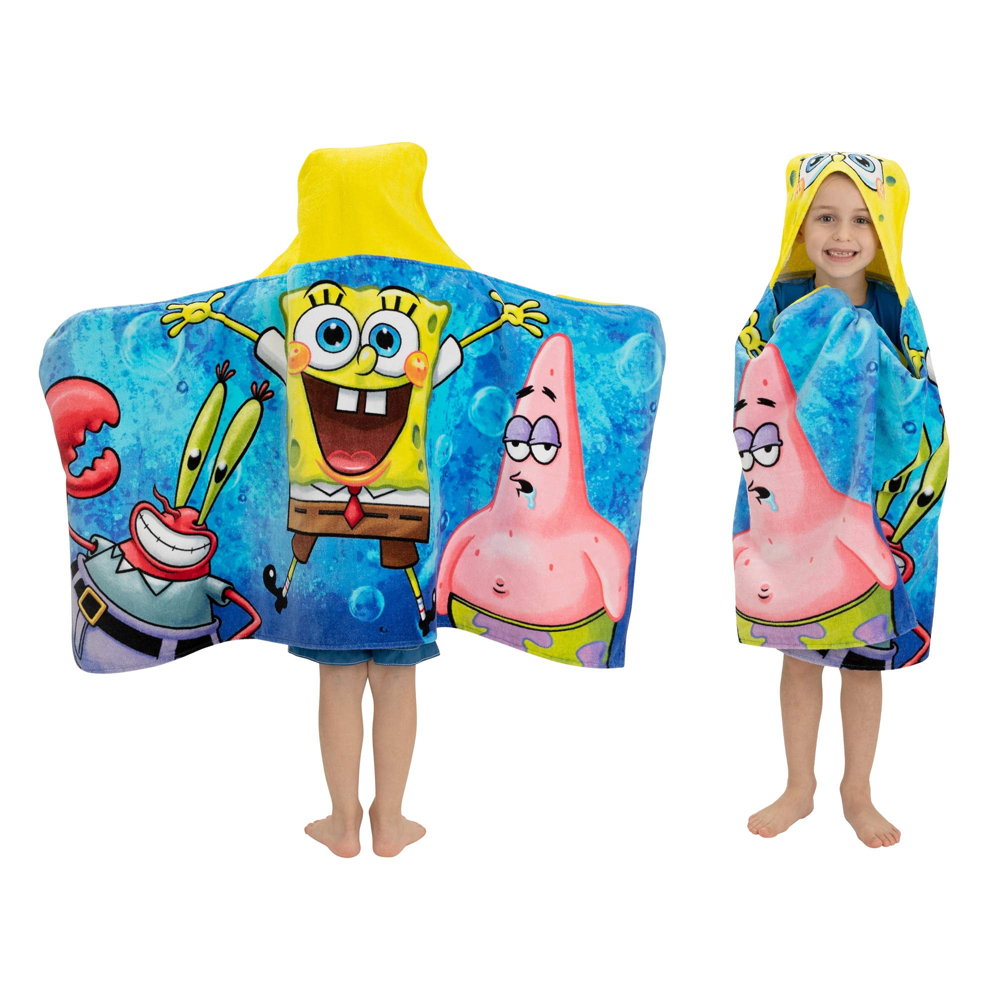 Toalla Con Capucha Franco Kids Para Baño Y Playa, Bob Esponja