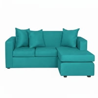Nevi Express - Sofa Seccional L 3 Cuerpos Felpa Azul
