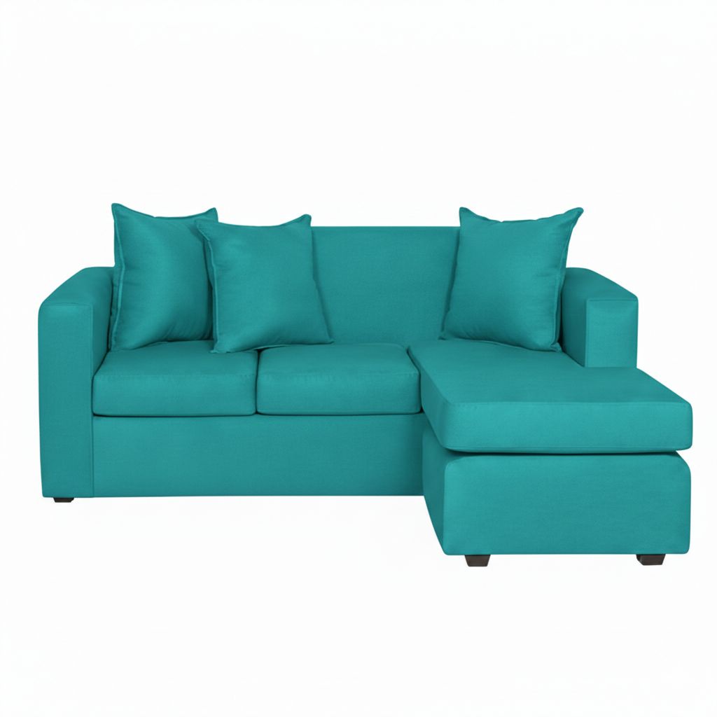 Nevi Express - Sofa Seccional L 3 Cuerpos Felpa Azul