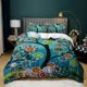 thumbnail image 1 of Colorful Mushroom Owl Butterfly Tree Quilt Duvet Cover Set Doona Cover Kids3-Piece Bedding Set, 1 of 5