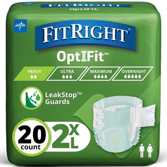 Pañales para adultos FitRight Extra+ OptiFit Heavy Absorbency 2XL