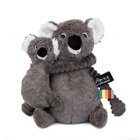 Les Ptipotos - Peluche Koala Trankilou Mamá Y Bebé - Gris