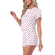 thumbnail image 4 of INSPIRE CHIC Pijamas de Punto Acanalado para Mujer Suaves y Elásticos con Cuello Redondo de Manga Corta con Pantalones Cortos Conjuntos de Descanso con Volantes y Patrones Lindos S Corazón Rojo, 4 of 6