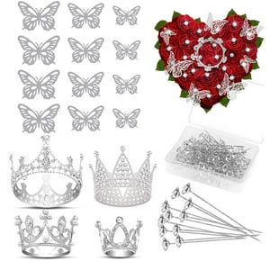 Genérico - Set De Accesorios Para Ramo De Flores Con Corona Para Tartas Y Más