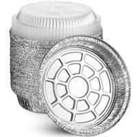 Sartenes Desechables De Papel De Aluminio Montopack, 9 Pulgadas, Paquete De 40 Con Tapas