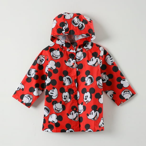 Chaqueta Impermeable Disney Mickey Mouse con Capucha - Niños 3-8 Años