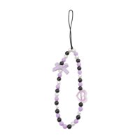 Bothyi - Cordón Para Teléfono Con Cuentas, Adorno Para Bolso, Llavero, Pulsera Bonita, Llavero Con Lazo Morado