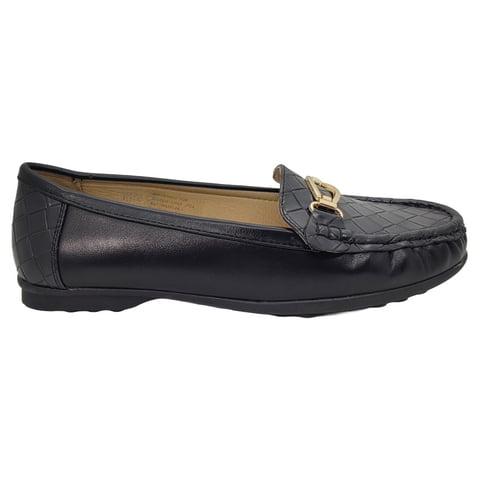 Mocasin Hualunaote Negro/Dorado | H-106 - Talla 37