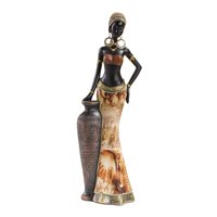 Magideal - Estatua De Señora Tribal Africana, Adorno De Resina, Escultura De Mesa, Escultura Africana, Decoración Del Hogar, Marrón, Para Sala De Estar, Hogar Y , Estilo D