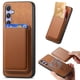thumbnail image 1 of Funda de Cuero Magnética con Tarjetero para Samsung Galaxy A54 Cubierta Delgada Marrón, 1 of 5