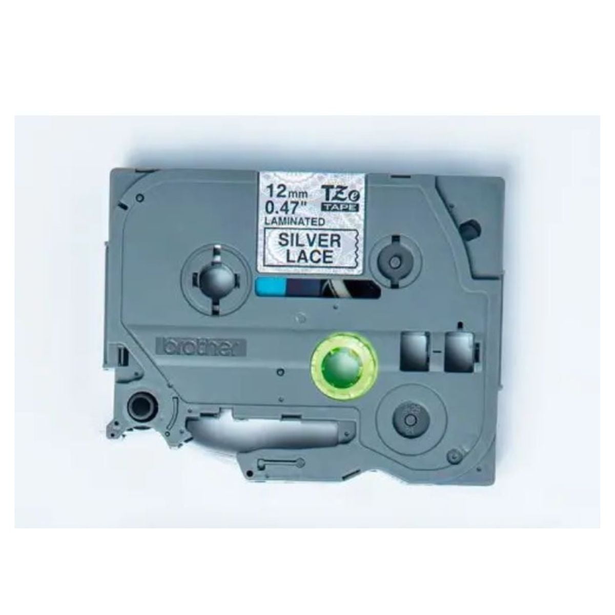 Cinta Adhesiva Brother Negro Sobre Blanco Y Figuras Plata