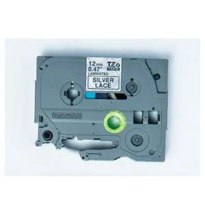 Cinta Adhesiva Brother Negro Sobre Blanco Y Figuras Plata