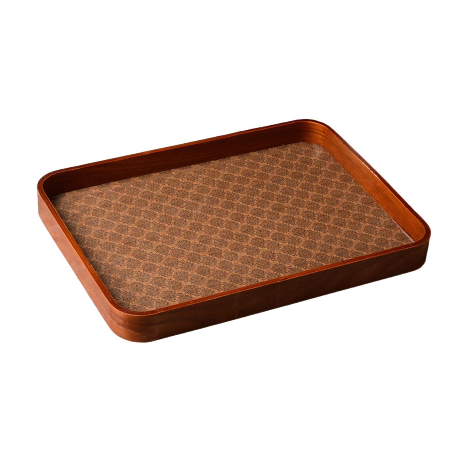 Ioensy - Bandeja De Exhibición De Joyas, Bandeja De Almacenamiento Con Marco De Madera Para Mesa Auxiliar, Superficie Lisa, 38x28x3,5 Cm