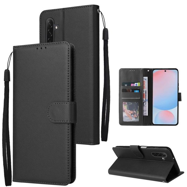 Funda Cartera para Samsung Galaxy A36 5G con Tarjetero, Soporte y Cordón - Protección Negro