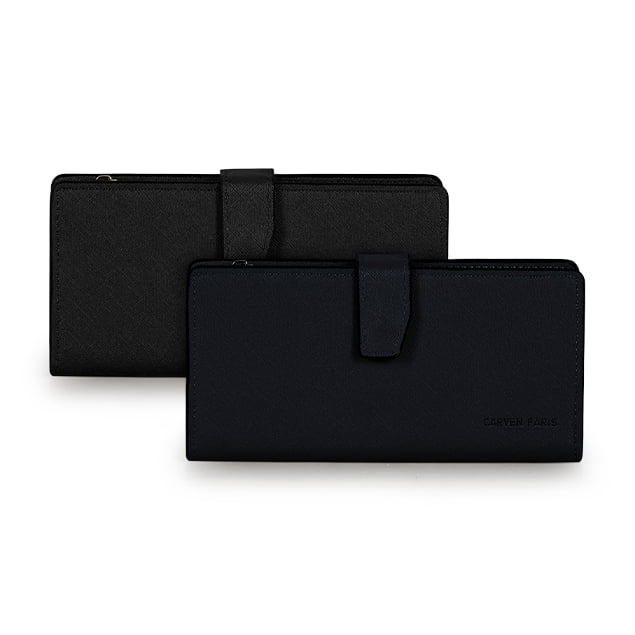 Carven Paris - Pack 2 Billeteras De Mujer Vesta Negro Y Azul