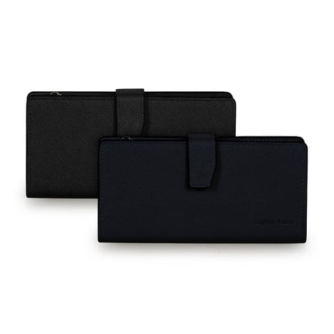 Carven Paris - Pack 2 Billeteras De Mujer Vesta Negro Y Azul
