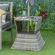 thumbnail image 2 of Mesa auxiliar Outsunny de mimbre de ratán de 2 niveles, color gris, 2 of 9