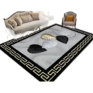 Casadeliacl - Alfombra 200X240 Moderna Elegante Decorativa Tf 2 M / 2.4 M / Gris Claro / Hojas Elegante