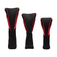 Magideal - 3 Uds Fundas De Cabeza Para Club De Golf Cubiertas De Cabeza De Madera De Golf Con Placa De Matrícula Cubiertas De Cabeza De Madera De Golf Gruesas De Negro Y Rojo