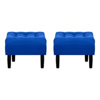 Bodevir - Set Pouf Wood 1C Felpa 00 Azul Rey