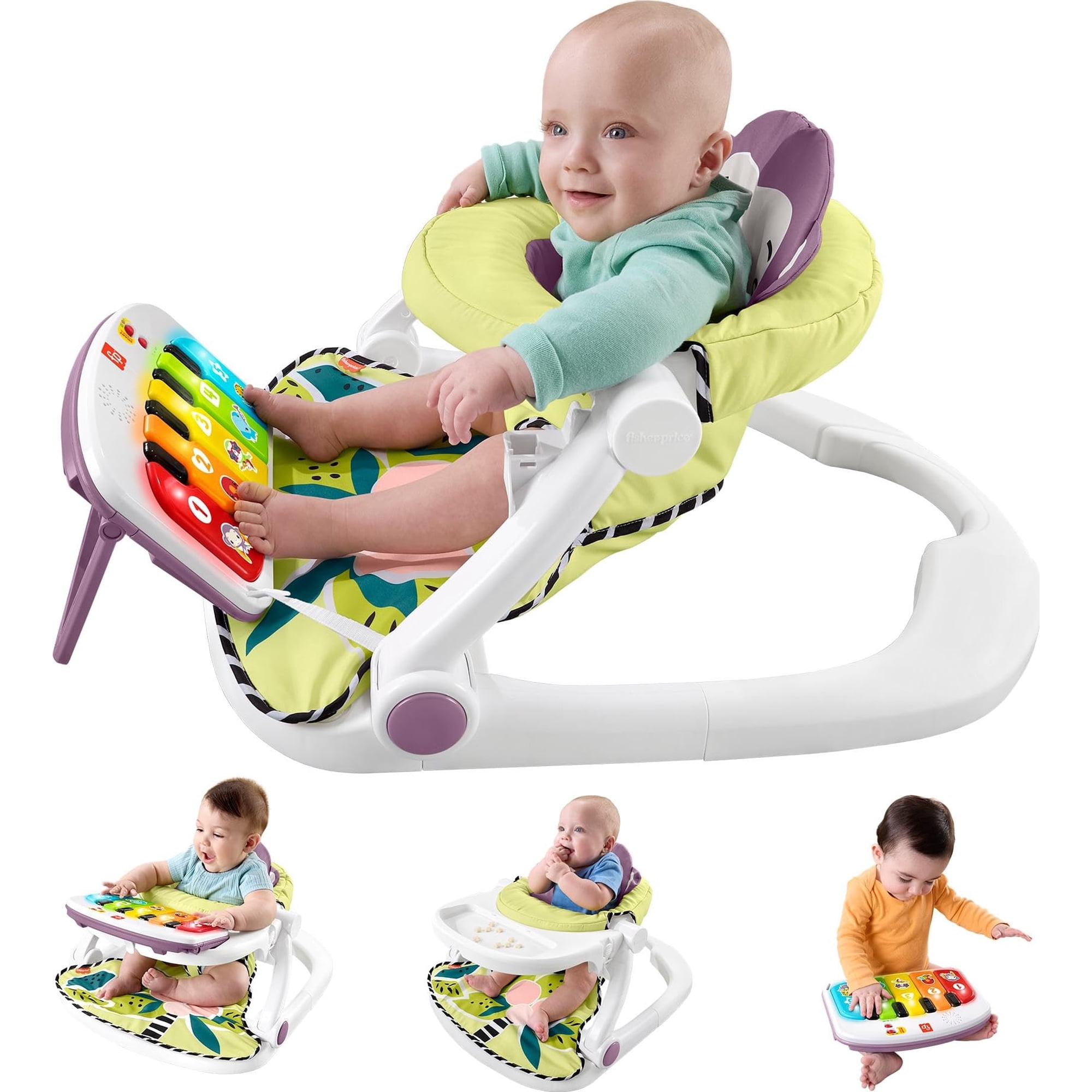 Silla Portátil Para Bebé Fisher-price Patea Y Juega Mono Morado