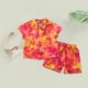 thumbnail image 4 of Conjunto de pantalones cortos para bebé niño, traje informal con estampado tie-dye en azul y rojo, camiseta de manga corta con estampado floral, pantalones cortos y chándal juvenil (azul cielo n.° 1,, 4 of 6