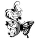 thumbnail image 1 of Escultura De Pared Colgante Con Acento Moderno Para Ba?o, Mariposa, Decoración De Pared De Metal Con Flores, 1 of 5