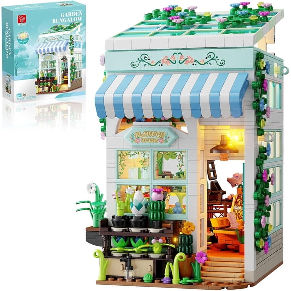 Set De Construcción Casa De Flores 1077 Piezas Con Luces Led