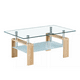 thumbnail image 1 of Mesa De Centro Rectangular De Vidrio Natural, 1 of 4