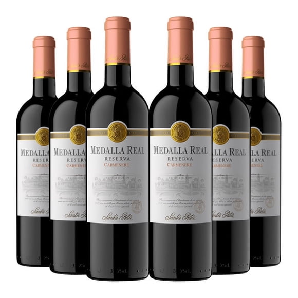 6 Vinos Medalla Real Carmenere, 750 ml, 13.5%