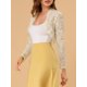 thumbnail image 5 of INSPIRE CHIC Bolero Abierto de Encaje Floral Transparente para Mujer, Cárdigan Corto 2XL Caqui, 5 of 7