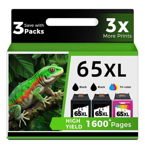 Paquete Combinado De Cartuchos De Tinta 65xl Negro color Para Hp