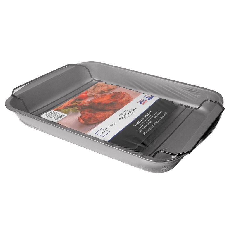 Mainstays - Set Asadera Y Grill Acero Al Carbono Negro