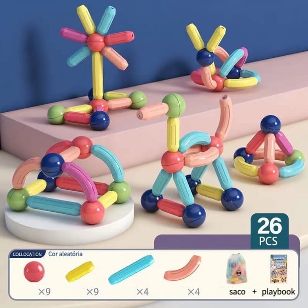 Large Particle Magnetic Building Blocks Magnetic Stick Building Blocks Educational Toys For Children