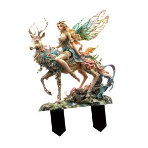 Bothyi - Estaca De Jardín De Hadas, Parterres De Flores, Patio Trasero, Patio Exterior, Estatua De Ciervo Elfo, Letrero