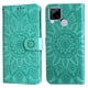 thumbnail image 1 of Funda tipo cartera FOXDOCK para Realme C25 , diseño girasol en relieve, cuero PU, cierre magnético, soporte y tarjetero, 1 of 5
