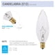 thumbnail image 4 of Lámparas tipo candelabro KOR, 25 W, CTC, transparente, E12, 120 V, 4 of 7