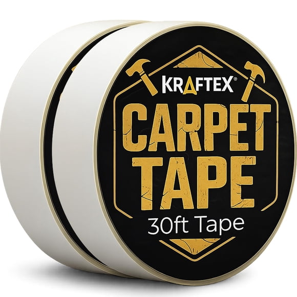 Cinta para alfombras Kraftex de doble cara, resistente, 18 m, paquete de 2