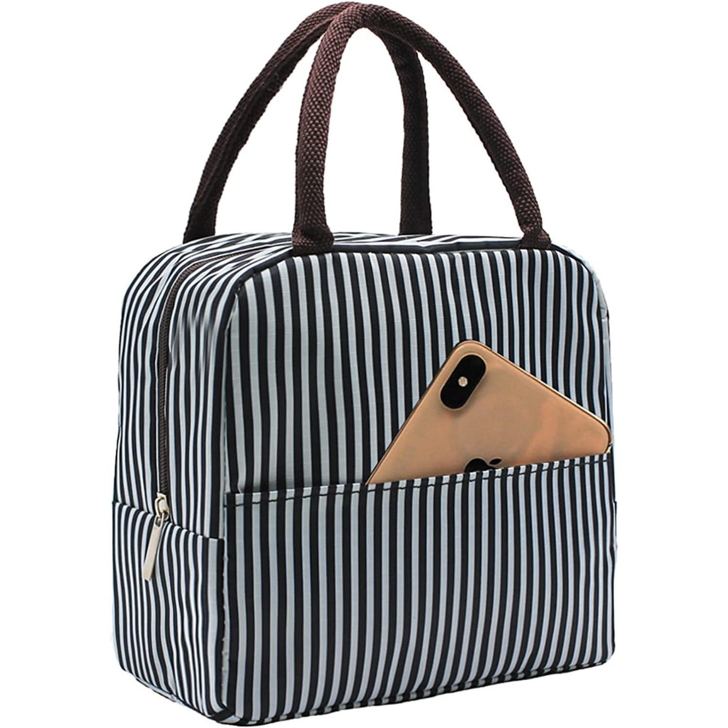 Genérico - Lonchera Térmica Portátil Negra Para Almuerzo Diseño Moderno