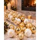 thumbnail image 2 of Set 48 Esferas de Navidad 7 cm Surtido Dorado y Blanco, 2 of 6