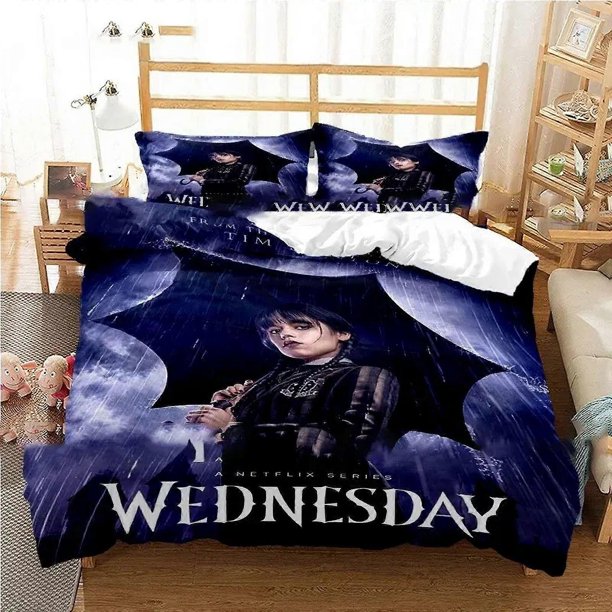 Horror TV ows Wednesday Addams Bedding Set Boys Gir Twin Queen Size Duvet Cover Pillowcase Bed Kids Adult- Lc