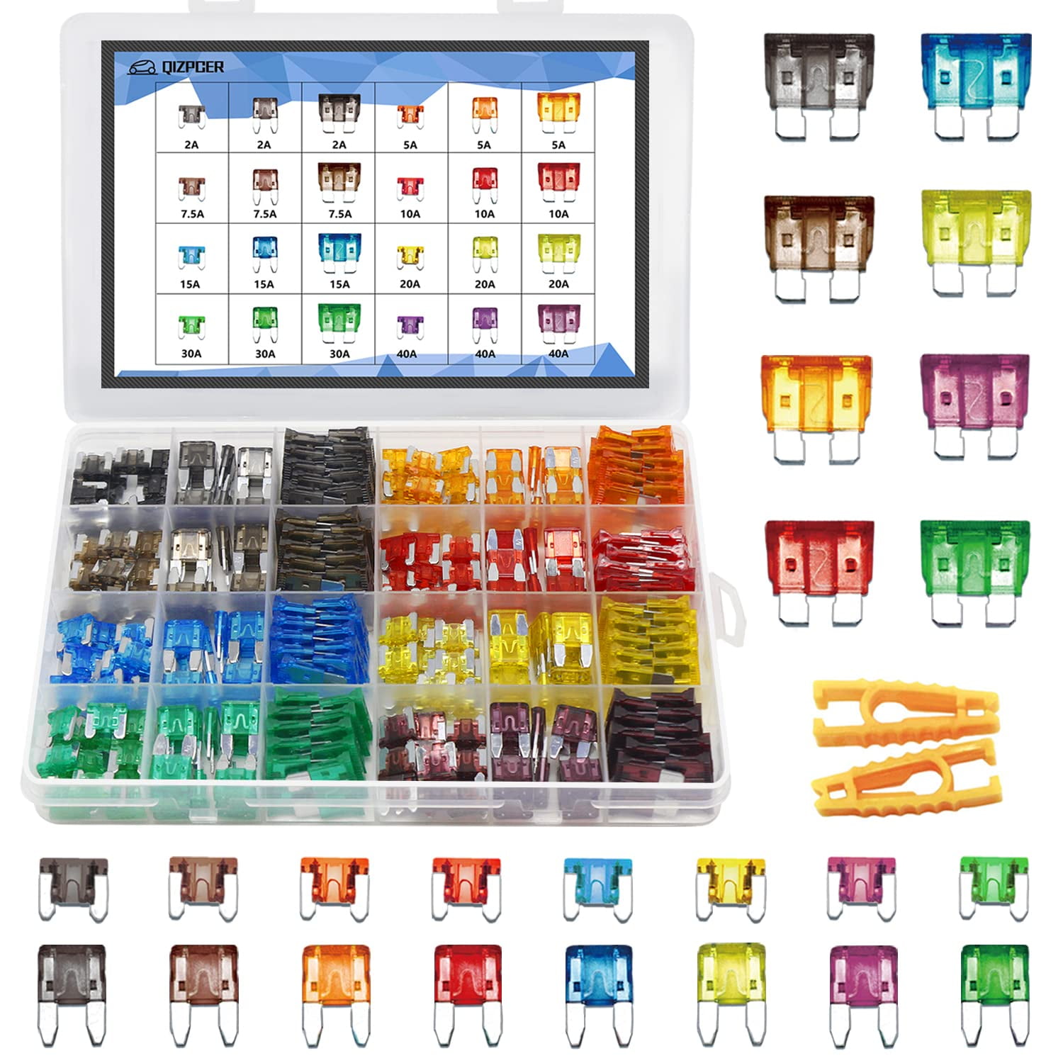 Kit De Surtido De Fusibles Qizpcer 282 Piezas De Fusibles Ato Y Atm Blade