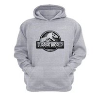 Genérico - Polerón Canguro Mundo Jurásico Gris Claro Talla S Unisex