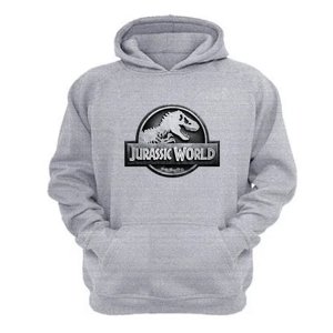 Genérico - Polerón Canguro Mundo Jurásico Gris Claro Talla M Unisex