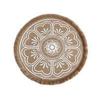 Bothyi - Posavasos Doily Impermeable Comedor Estilo Retro Con Borla Mantel De Oficina Blanco