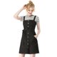 thumbnail image 1 of INSPIRE CHIC Vestido de Primavera Verano de Mezclilla con Tirantes Ajustables para Mujer, Línea A, L Negro, 1 of 8