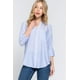 thumbnail image 1 of Camisa Tejida a Rayas con Cuello Redondo y Abertura Larga, 1 of 5