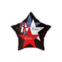 Genérico - Globo Decorativo 45X45 Cm Diseño Estrella Viva Chile Negro